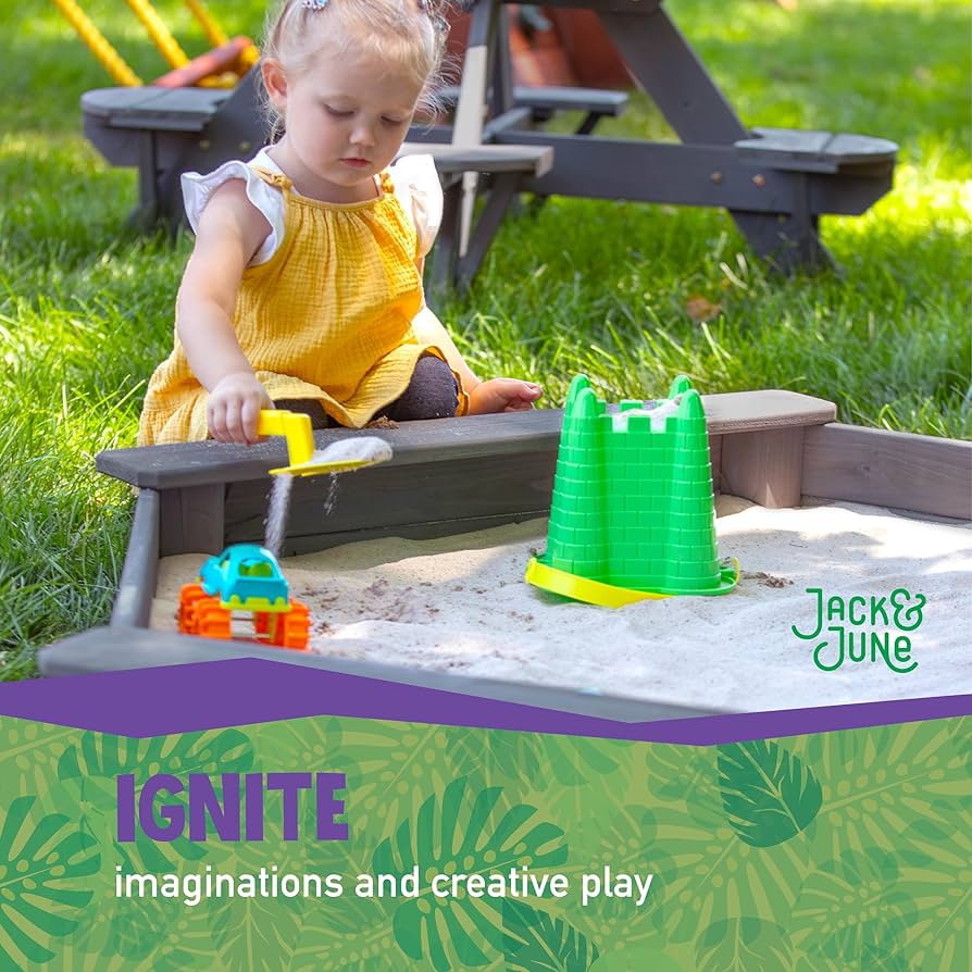Amazon.com: Jack & June Hexagonal Cedar Sand Box Playset